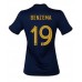 Maillot de foot France Karim Benzema #19 Domicile vêtements Femmes Monde 2022 Manches Courtes